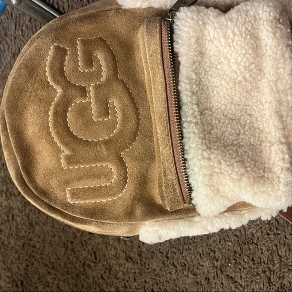 UGG Tan and Cream Plush Backpack - Picture 1 of 7